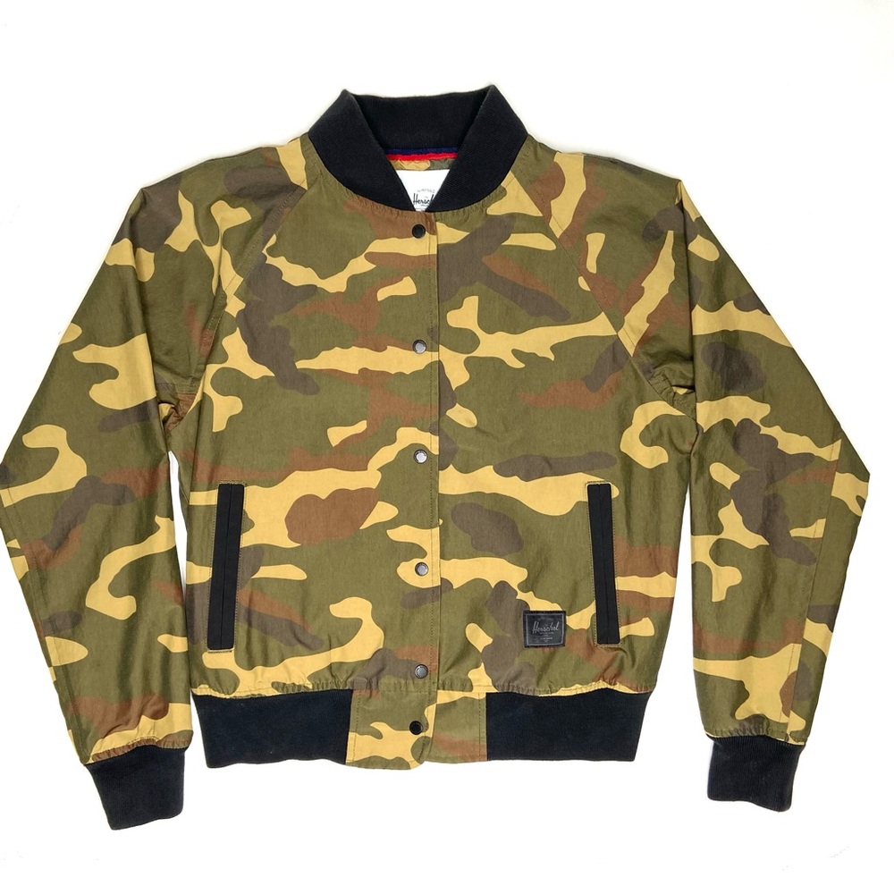 Herschel Supply Co. Camo Varsity Jacket Size Small